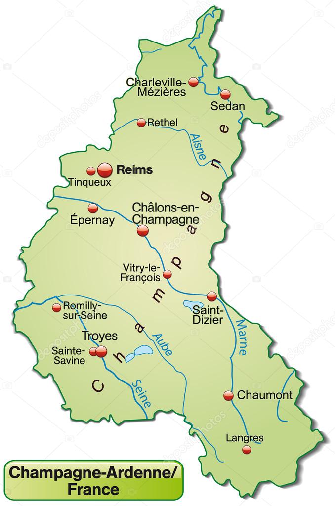 LE VOYAGE DE FRANCE, DRESSÉ POUR LA COMMODITÉ DES FRANÇAIS ET ÉTRANGERS - Depositphotos_39344189-stock-illustration-map-of-champagne-ardenne