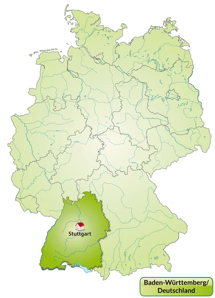Карта Баден-Вюртемберга — стоковый вектор
