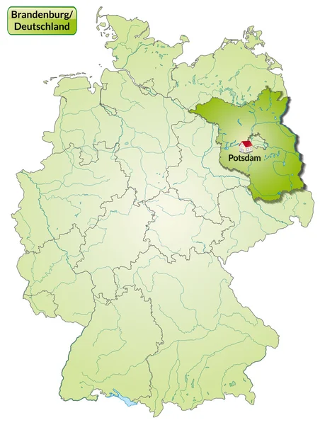 Mapa Braniborská — Stockový vektor