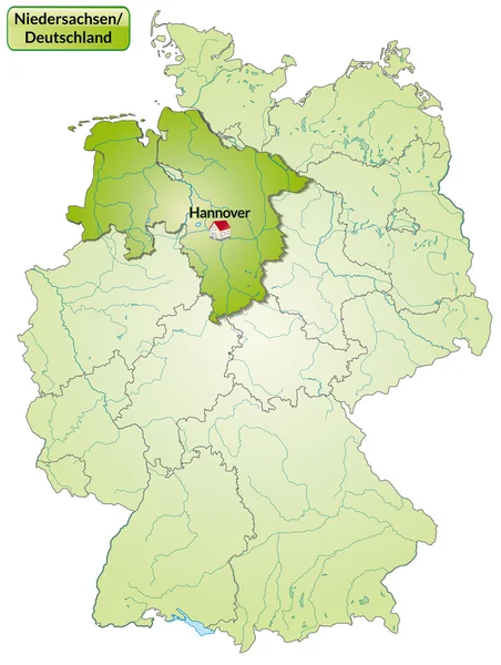 Karta över Niedersachsen — Stock vektor