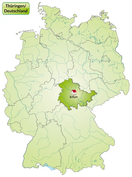 La carte de Thuringe — Image vectorielle