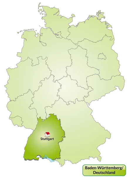Baden-Wuerttemberg 의 지도 — 스톡 벡터