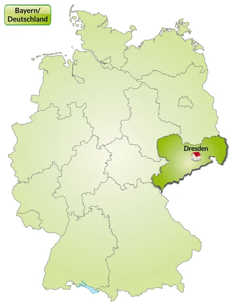 Mapa da Saxônia — Vetor de Stock
