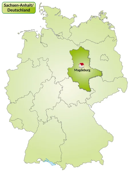 O mapa de Saxony-Anhalt — Vetor de Stock