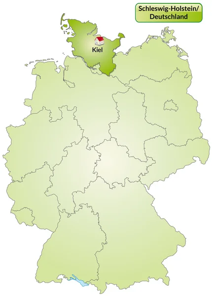 Kaart van Sleeswijk-Holstein — Stockvector