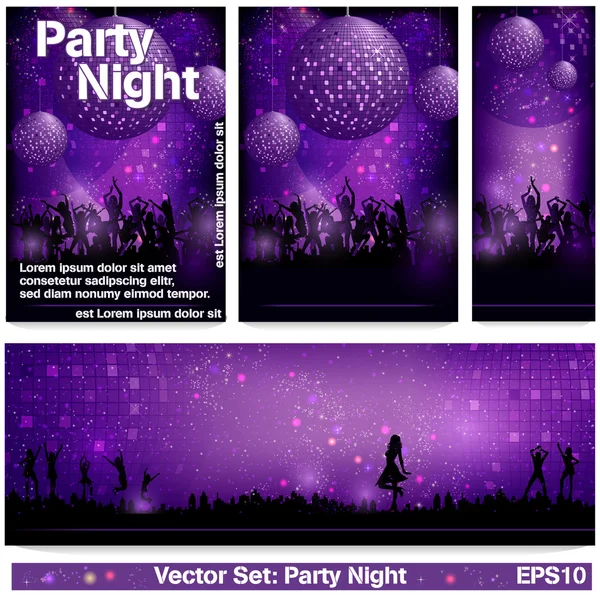 Flyer Set Party Night — Stock Photo, Image