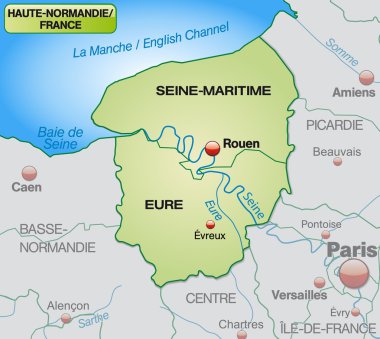 Map of Upper Normandy clipart
