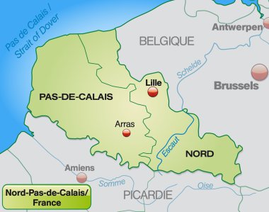Map of North-pas-de-calais clipart