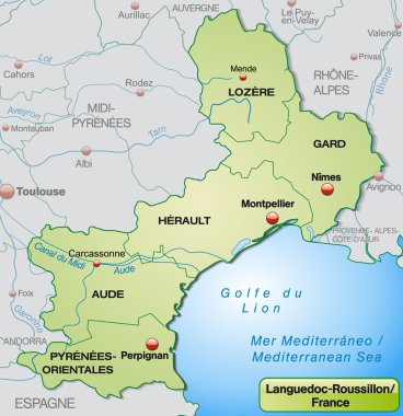 languedoc-roussillon Haritası