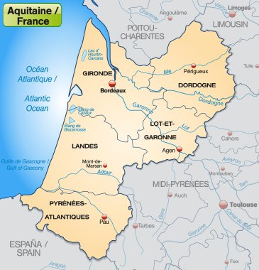 aquitaine Haritası