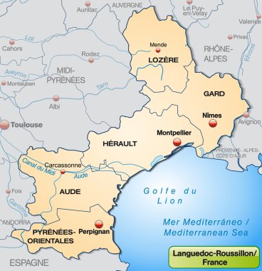 languedoc-roussillon Haritası