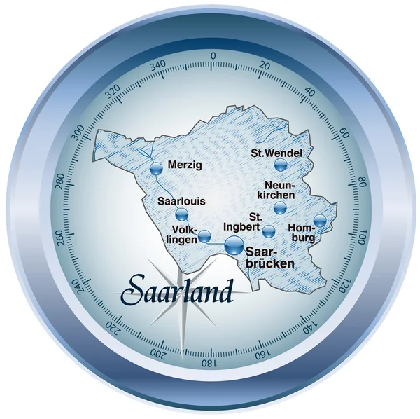 Karte des Saarlandes — Stockvektor