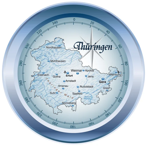 La carte de Thuringe — Image vectorielle