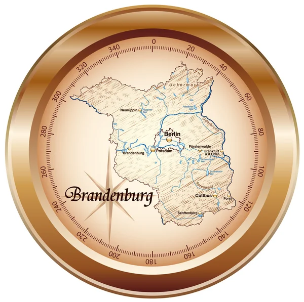 O mapa de Brandenburg — Vetor de Stock