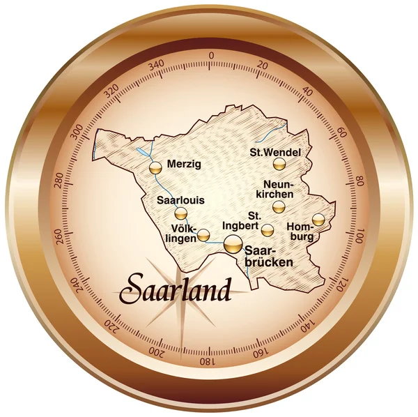 Map of Saarland — Stock Vector