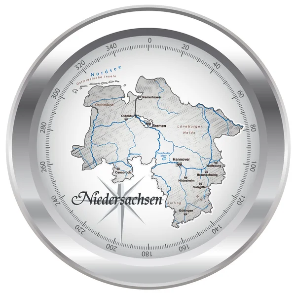 Karta över Niedersachsen — Stock vektor