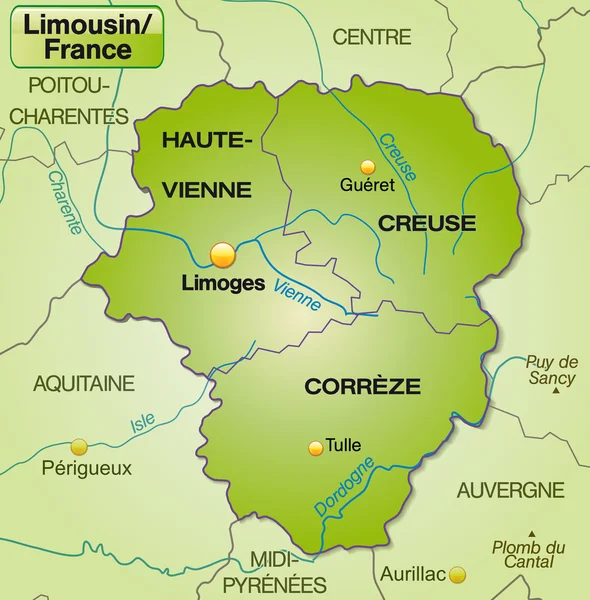 La carte du limousin — Image vectorielle