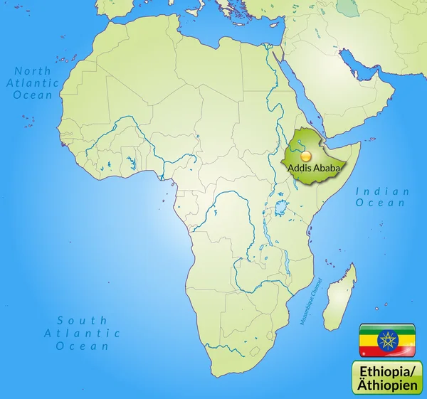 Etiyopya Haritası — Stok Vektör