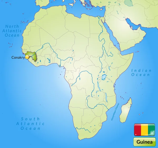 Mapa online de Guinea — Archivo Imágenes Vectoriales
