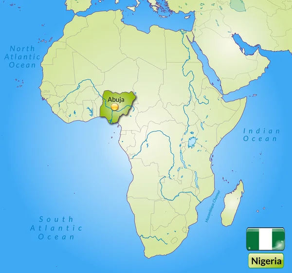 Mapa online de Nigeria — Archivo Imágenes Vectoriales