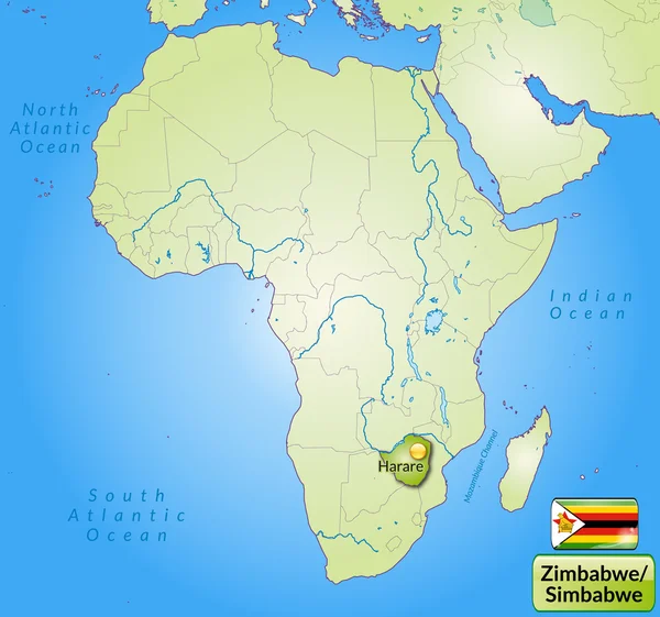 La mappa di Zimbabwe — Vettoriale Stock