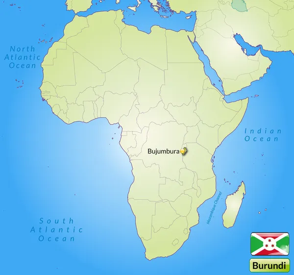 El mapa de burundi — Archivo Imágenes Vectoriales
