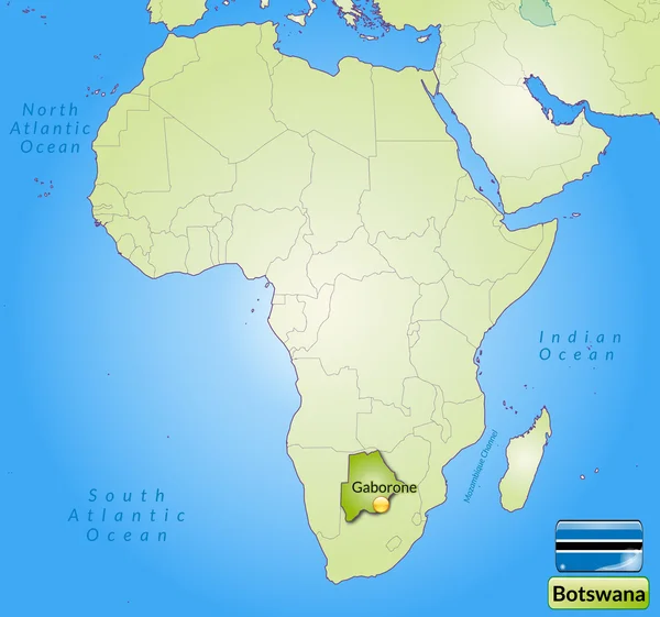 La mappa di Botswana — Vettoriale Stock