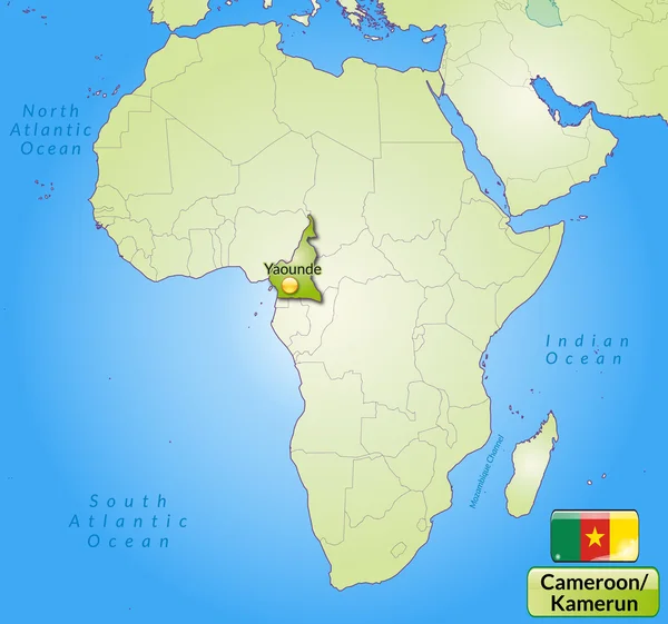 Kaart van Kameroen — Stockvector
