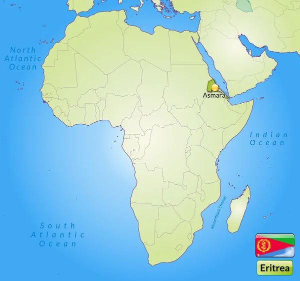 La mappa di Eritrea — Vettoriale Stock