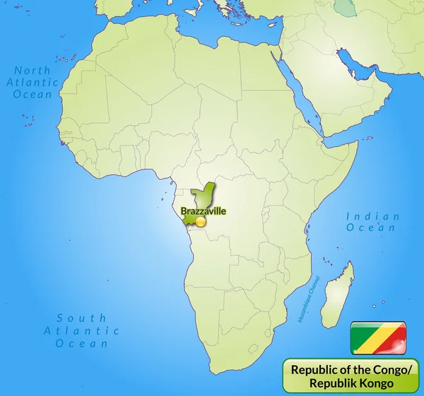 Mappa della Repubblica del Congo — Vettoriale Stock