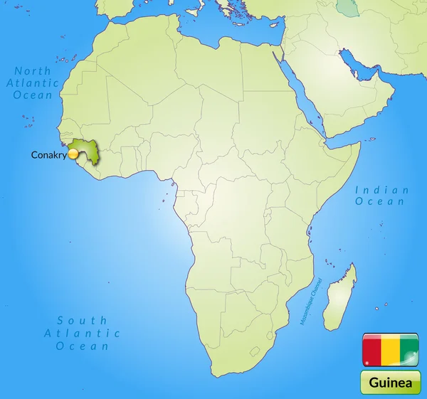 Mapa online de Guinea — Vector de stock