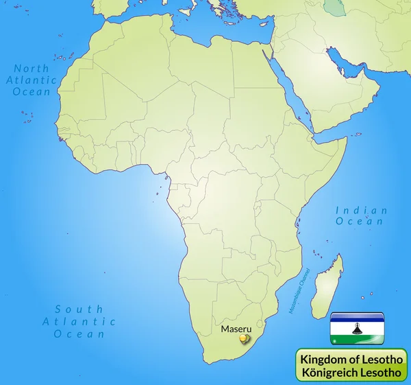 El mapa de Lesotho — Archivo Imágenes Vectoriales
