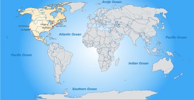 Kuzey Amerika Haritası