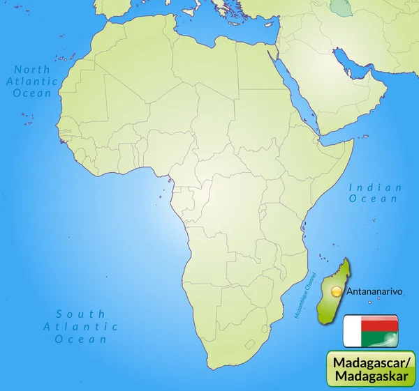 Mapa Madagaskar — Wektor stockowy