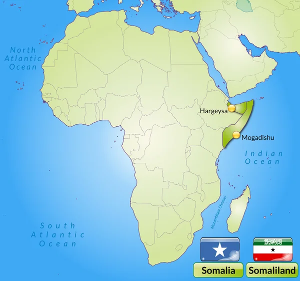 O mapa de Somália —  Vetores de Stock