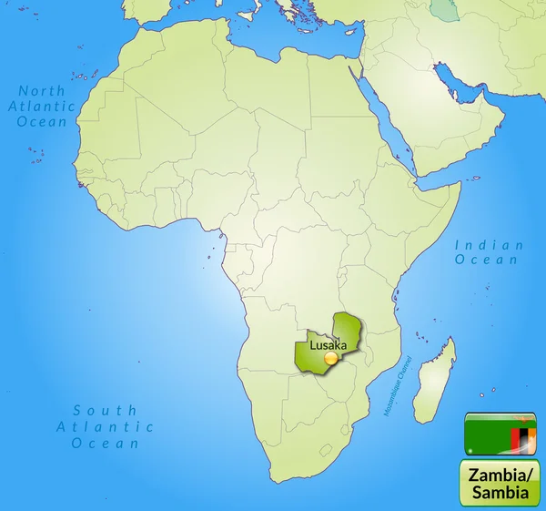 Kaart van zambia — Stockvector