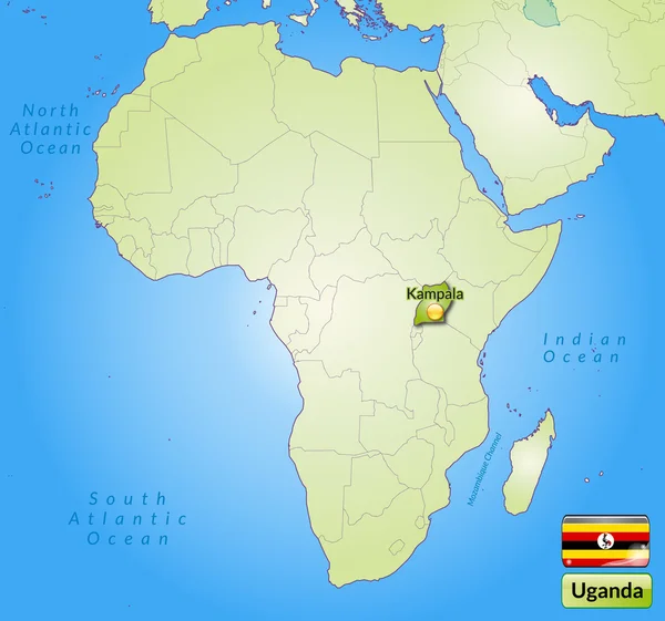 Mapa online de Uganda — Vector de stock
