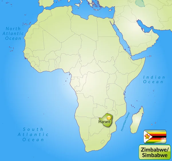 Карта Зимбабве — стоковый вектор