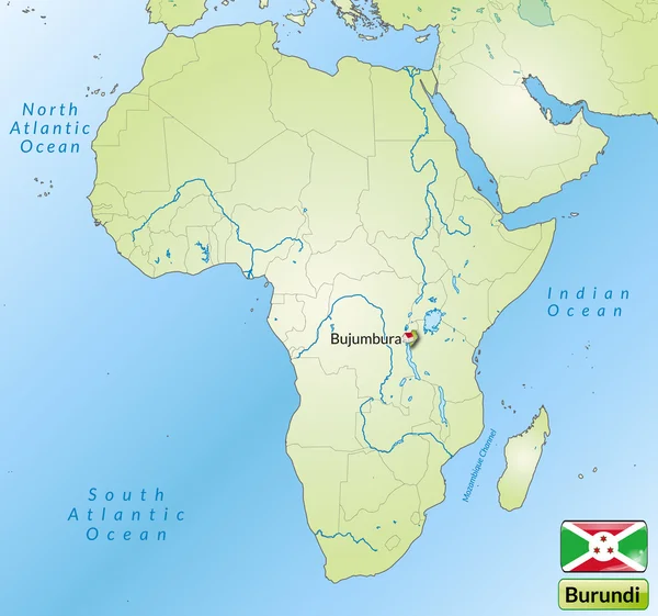 Mapa Burundi — Stockový vektor