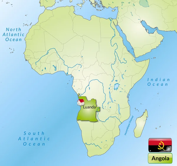 O mapa de angola — Vetor de Stock