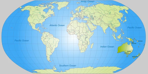 La mappa di Australia — Vettoriale Stock