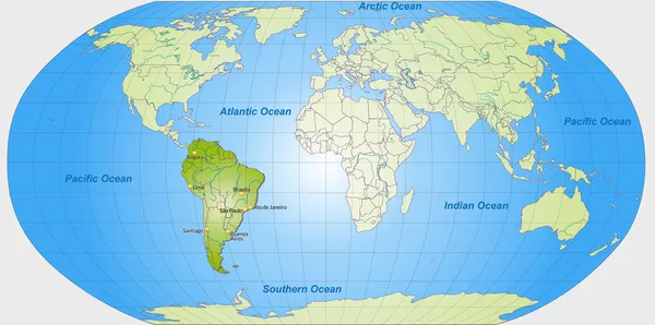 南米地図 — ストックベクタ