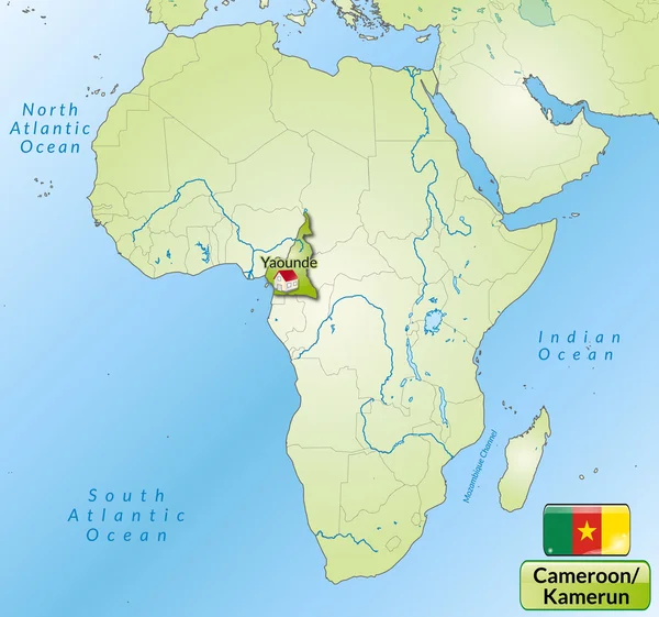 La carte de Cameroun — Image vectorielle