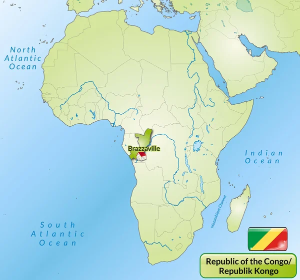 Mapa de República del Congo — Archivo Imágenes Vectoriales