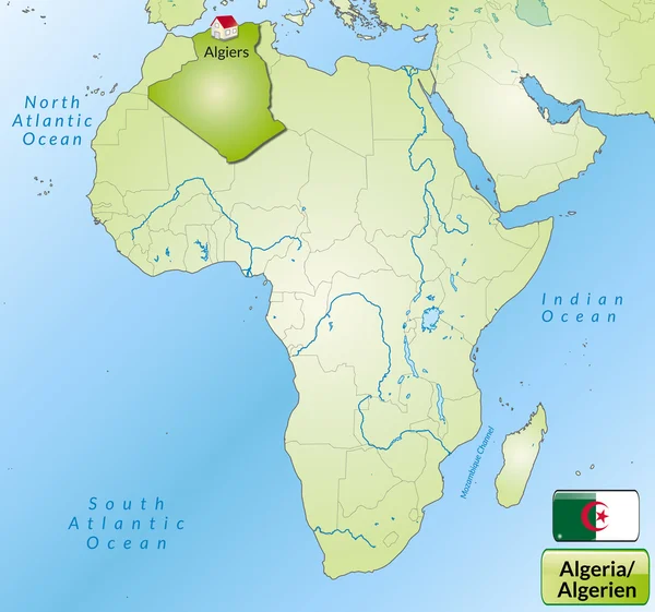 La mappa di Algeria — Vettoriale Stock