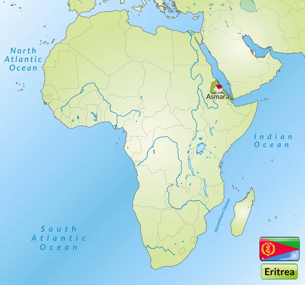 Kaart van eritrea — Stockvector