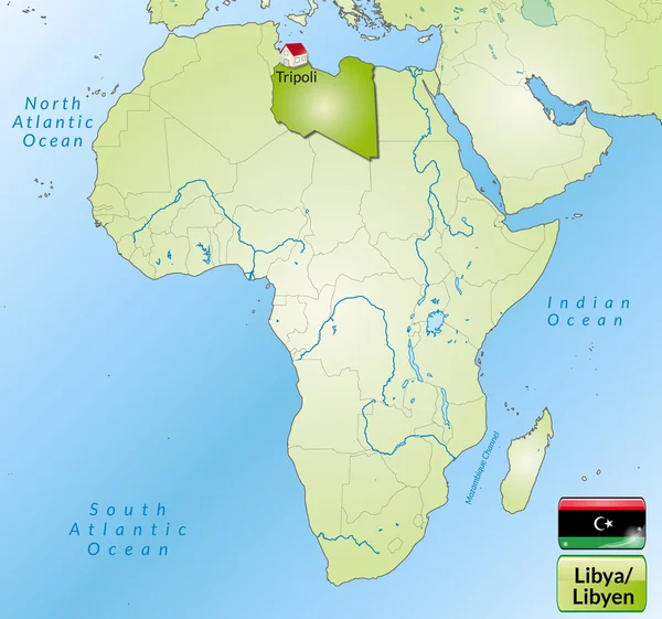 La mappa di Libia — Vettoriale Stock