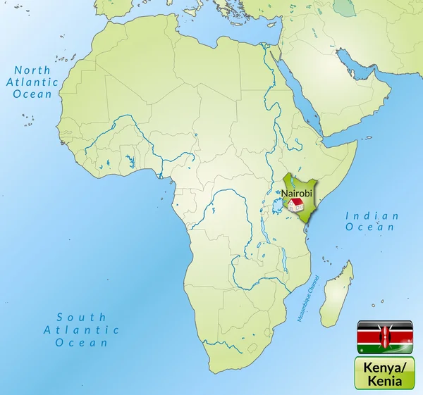 Карта Кении — стоковый вектор