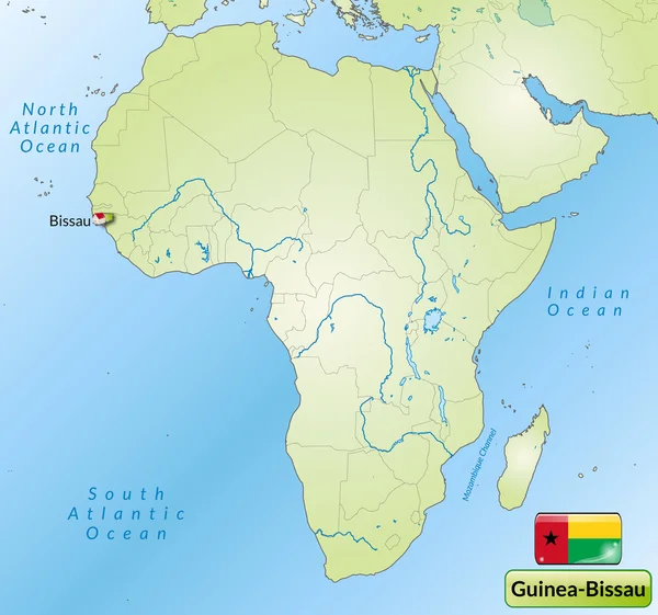 La mappa di Guinea Bissau — Vettoriale Stock