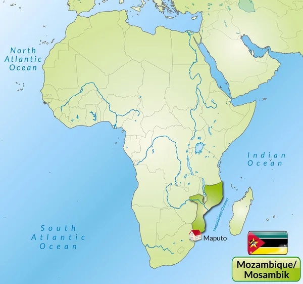 Карта Мозамбика — стоковый вектор